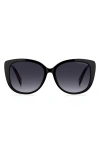 Marc Jacobs 57mm Gradient Cat Eye Sunglasses In Black/dark Grey