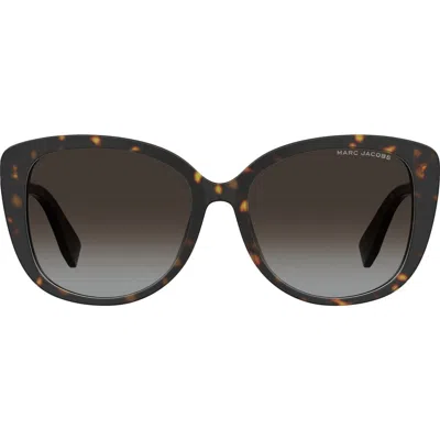 Marc Jacobs 57mm Gradient Cat Eye Sunglasses In Dark Brown