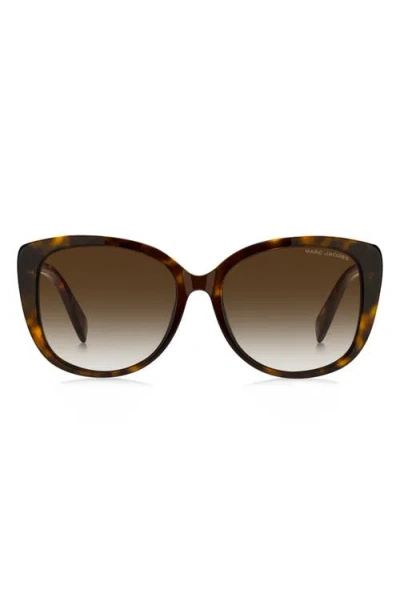 Marc Jacobs 57mm Gradient Cat Eye Sunglasses In Brown