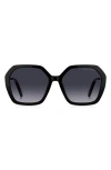 Marc Jacobs 57mm Gradient Square Sunglasses In Black