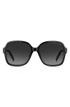 Marc Jacobs 57mm Gradient Square Sunglasses In Black/ Grey Shaded