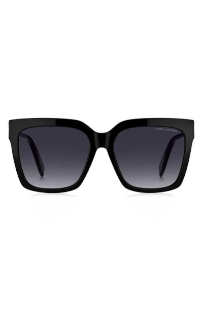 Marc Jacobs 57mm Gradient Square Sunglasses In Black/dark Grey Sf