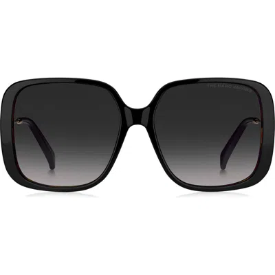 Marc Jacobs 57mm Square Sunglasses In Black/grey Shaded