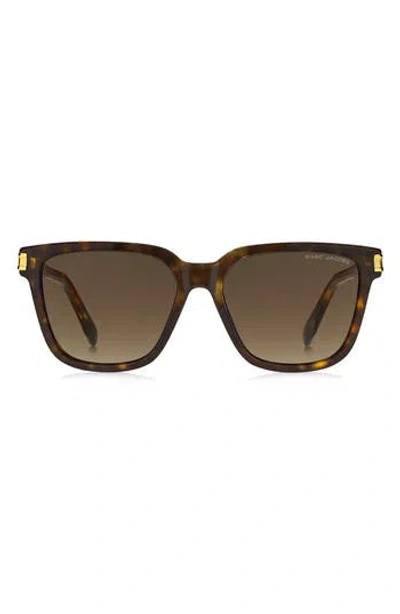 Marc Jacobs 57mm Square Sunglasses In Havana/brown Gradient