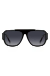 Marc Jacobs 58mm Flat Top Sunglasses In Black Two Tone Gradient