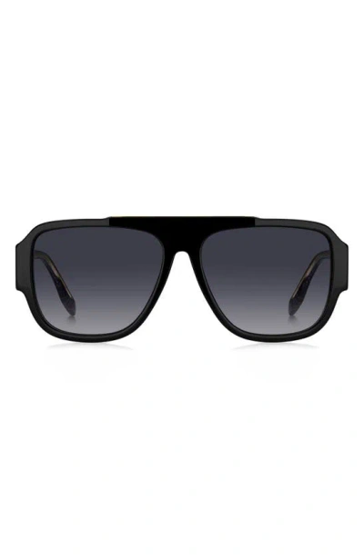 Marc Jacobs 58mm Flat Top Sunglasses In Black