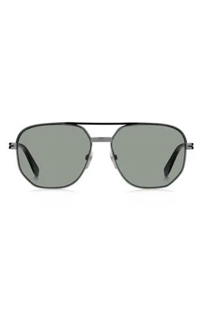 Marc Jacobs 58mm Gradient Aviator Sunglasses In Black