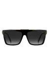 Marc Jacobs 58mm Rectangle Sunglasses In Black/grey Shaded