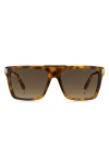 Marc Jacobs 58mm Rectangle Sunglasses In Havana