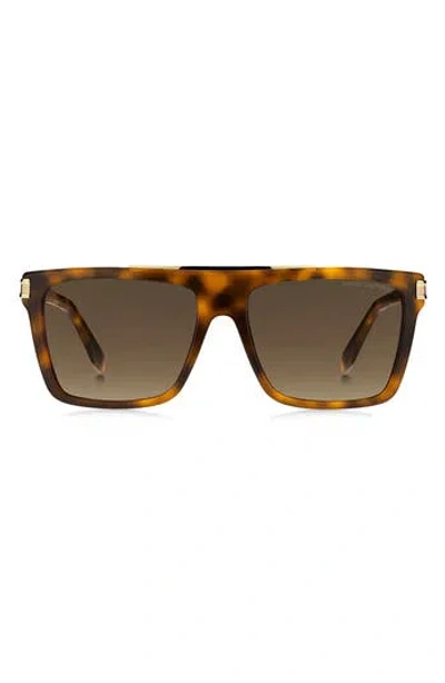 Marc Jacobs 58mm Rectangle Sunglasses In Havana