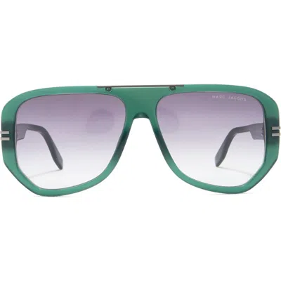 Marc Jacobs 59mm Flat Top Sunglasses In Green/grey Shaded