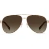 Marc Jacobs 59mm Gradient Aviator Sunglasses In Rose Gold/brown