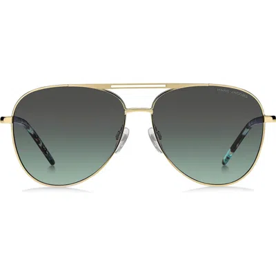 Marc Jacobs 59mm Gradient Pilot Sunglasses In Green
