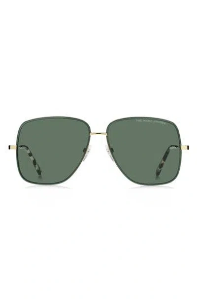 Marc Jacobs 59mm Gradient Square Sunglasses In Green