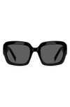 Marc Jacobs 53mm Gradient Polarized Square Sunglasses In Black/grey