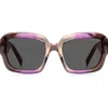 Marc Jacobs Eyewear Square Frame Sunglasses In Violet Brown/grey Fuschia Ms