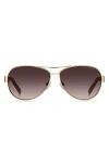 Marc Jacobs 60mm Aviator Sunglasses In Gold Havana/brown Gradient