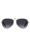 Marc Jacobs Eyewear Aviator Frame Sunglasses In Gold Black/grey Shaded