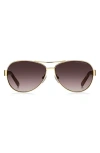 Marc Jacobs 60mm Aviator Sunglasses In Gold Havana/brown Gradient