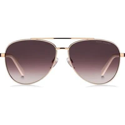 Marc Jacobs 60mm Gradient Aviator Sunglasses In Brown