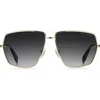 Marc Jacobs 60mm Gradient Square Sunglasses In Gold