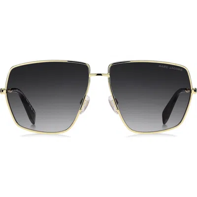 Marc Jacobs 60mm Gradient Square Sunglasses In Gold