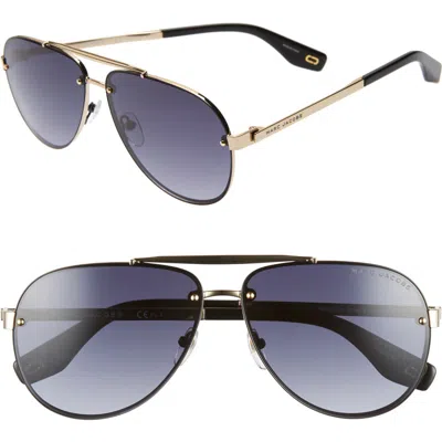 Marc Jacobs 61mm Aviator Sunglasses In Antique Gold/grey