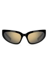 Marc Jacobs 61mm Gradient Cat Eye Sunglasses In Black Grey/ Grey Gold Mirror
