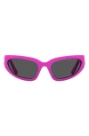 Marc Jacobs 61mm Gradient Cat Eye Sunglasses In Fuchsia Black/ Grey