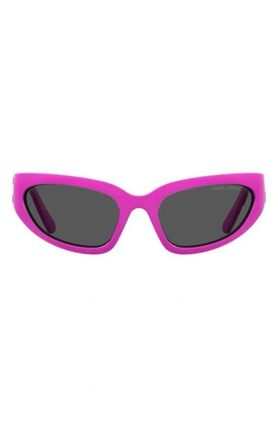 Marc Jacobs 61mm Gradient Cat Eye Sunglasses In Fuchsia Black/ Grey