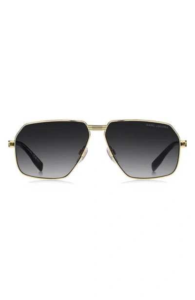 Marc Jacobs 61mm Gradient Navigator Sunglasses In Gold