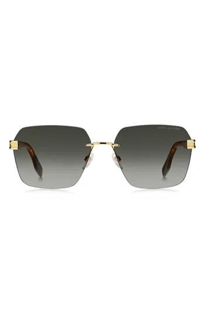 Marc Jacobs 61mm Gradient Rectangular Sunglasses In Brown