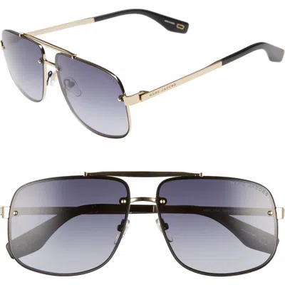 Marc Jacobs 61mm Navigator Sunglasses In Black/gold