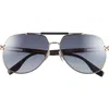 Marc Jacobs 61mm Pilot Sunglasses In Black/gold