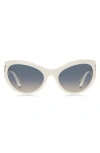 Marc Jacobs 61mm Wrap Cat Eye Sunglasses In Ivory/gray Brown