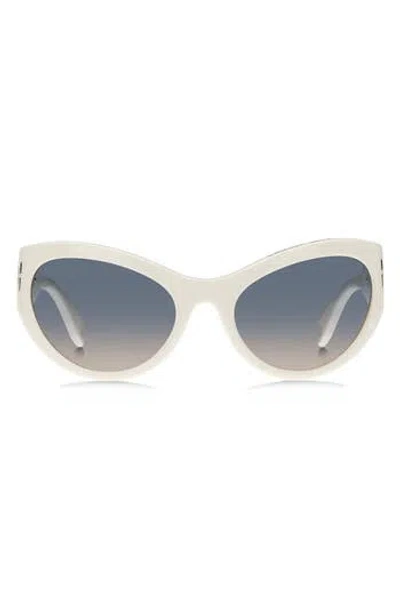 Marc Jacobs 61mm Wrap Cat Eye Sunglasses In Ivory/gray Brown