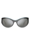 Marc Jacobs 61mm Wrap Cat Eye Sunglasses In Silver/silver Mirror
