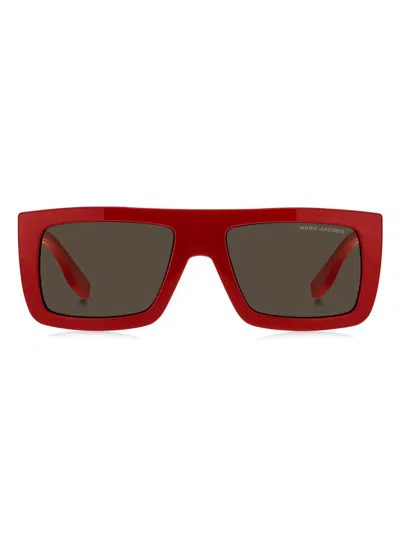 Marc Jacobs 775sc9ared Logo-print Acetate Sunglasses In Red