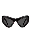 Marc Jacobs 798 Crystal-embellished Cat-eye Sunglasses In Black