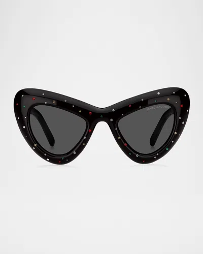 Marc Jacobs 798s Studded Acetate Sunglasses In Black