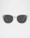 Marc Jacobs 807s Acetate Rectangle Sunglasses In Crystal/grey