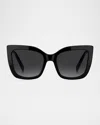 Marc Jacobs 811s Square Acetate Sunglasses In Black/dark Grey