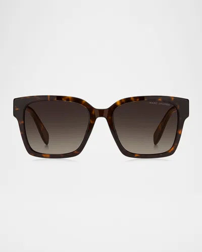 Marc Jacobs 814s Tortoise Rectangle Sunglasses In Havana/brown Sf