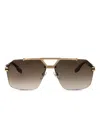 Marc Jacobs Gold Havana Titanium Sunglasses In Brown