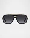Marc Jacobs 840s Gradient Aviator Acetate Sunglasses In Black Gold