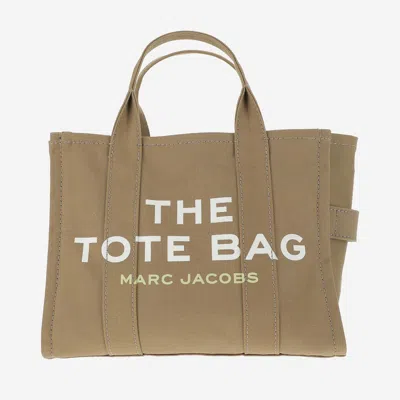 Marc Jacobs Cotton Logo-printed Tote Bag With Double Handles In Brown