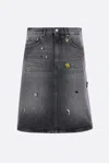 Marc Jacobs Midi Denim Skirt With Back And Front Pockets In Black