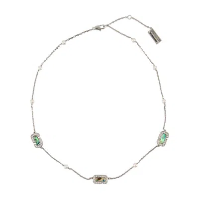Marc Jacobs Abalone Necklace In Silver
