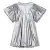 Marc Jacobs Metallic-finish Short-sleeves Dress In Gray
