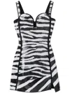 Marc Jacobs The Zebra Glossy Sequined Dress In Black White